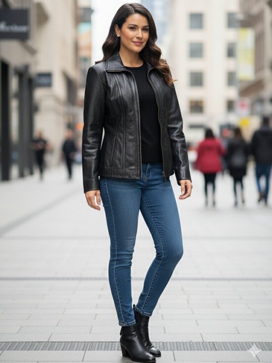 Kenneth Cole Reaction Authentic Leather Black Coat Size Large - Picture 1 of 12